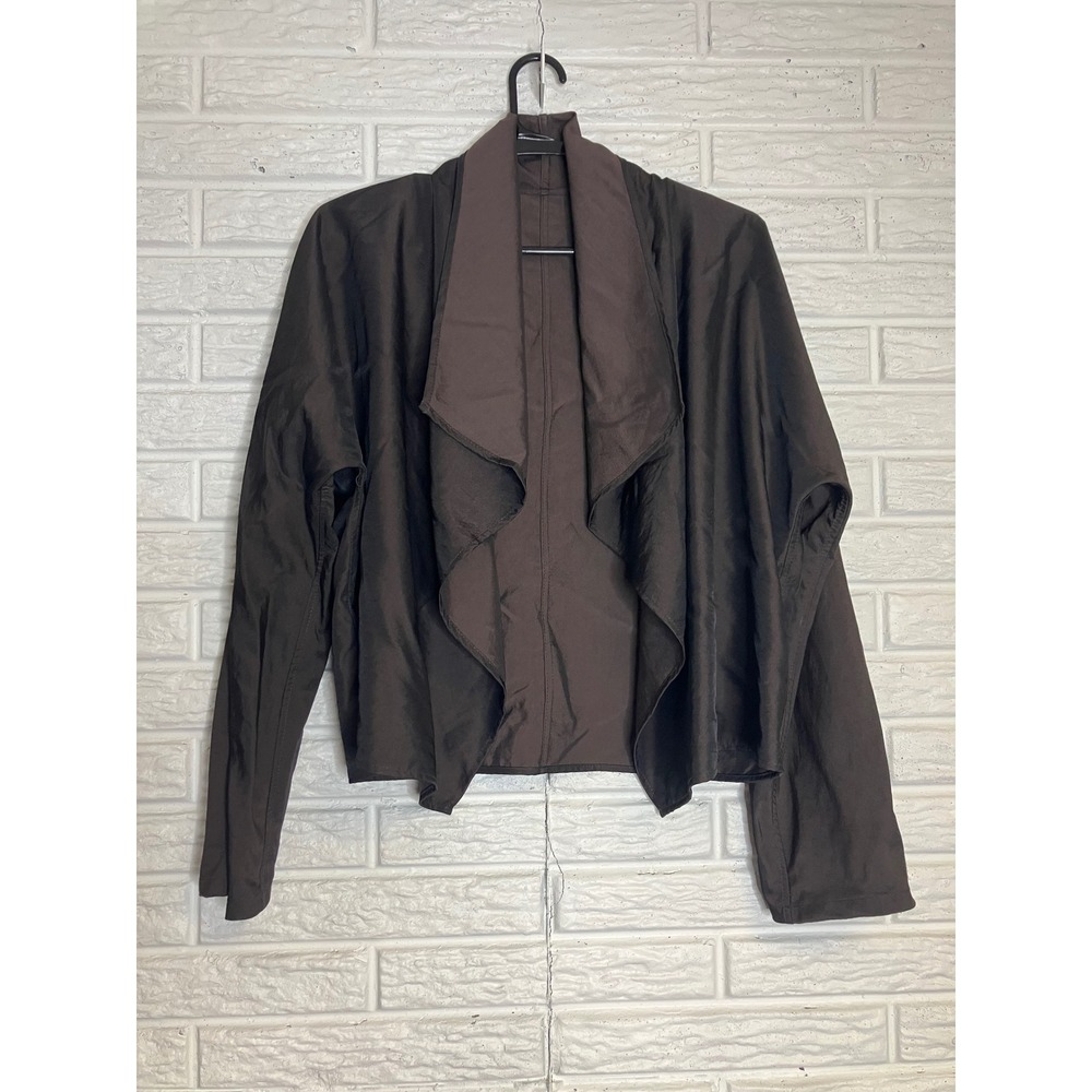 Chalet Et ceci brown lightweight open waterfall jacket women's size small